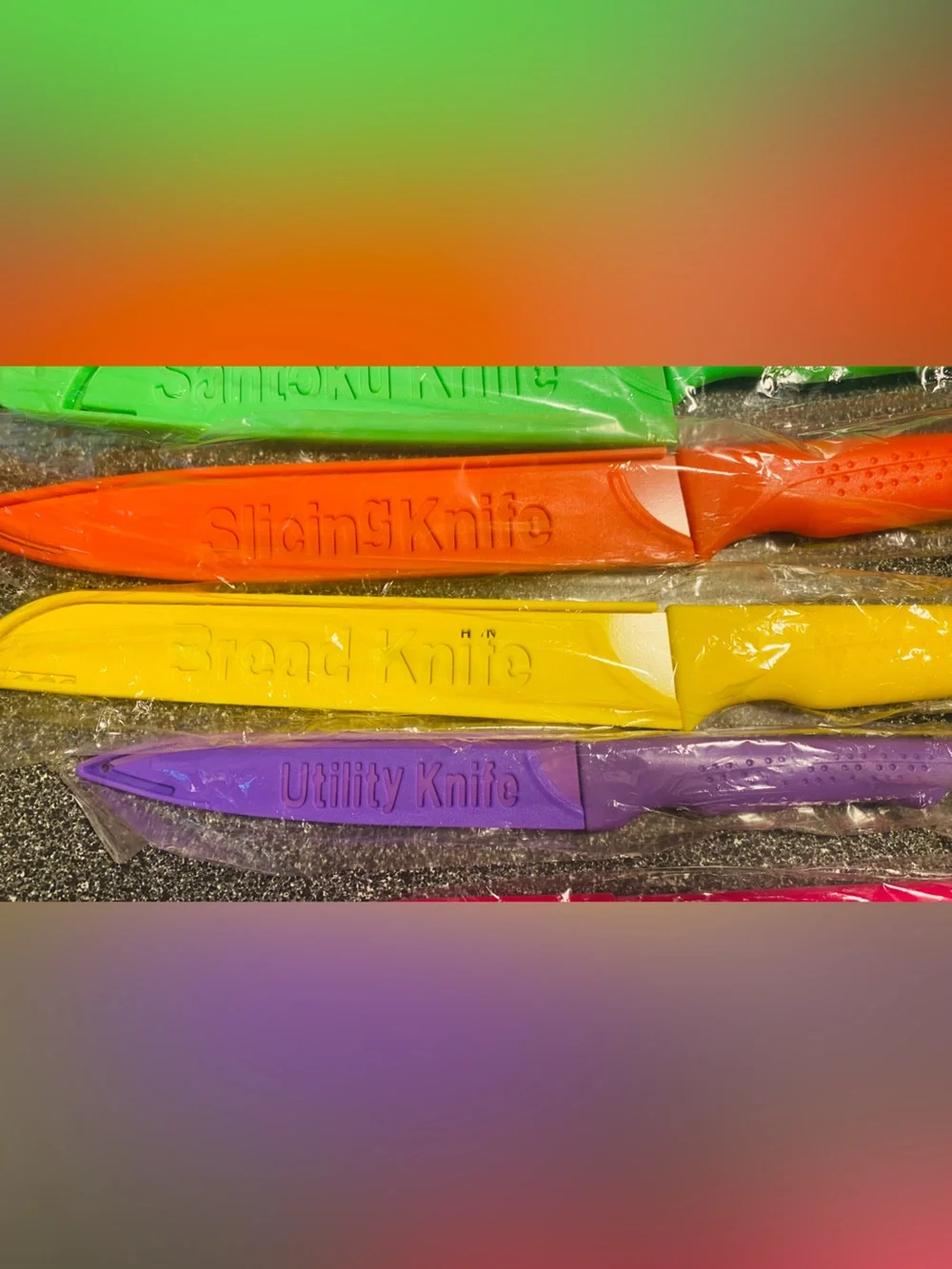 Colorful 6-Piece Disposable Knife Set - Multicolor